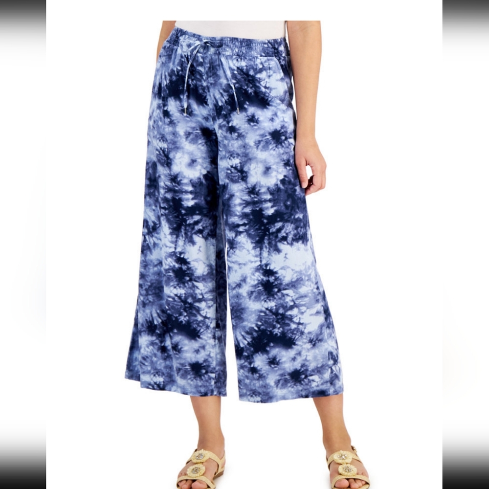 Bohemian style lightweight flowy wide leg pants, NEW